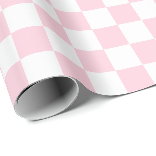 light pink and white checkered wrapping paper