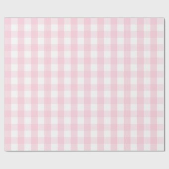 Large Light Pink and White Gingham Wrapping Paper | Zazzle