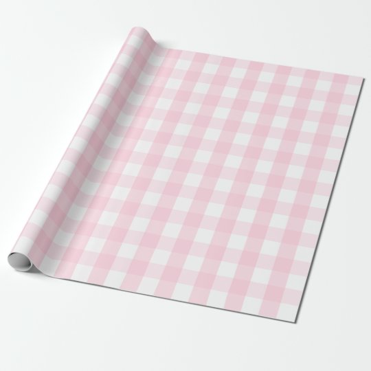 light pink and white gingham wrapping paper