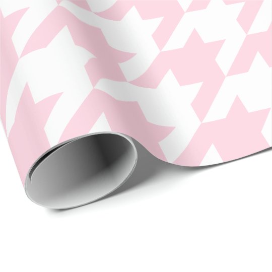 light pink and white houndstooth wrapping paper