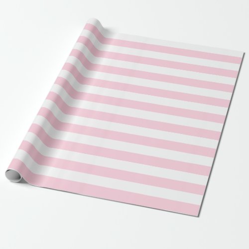 Large Light Pink and White Stripes Wrapping Paper