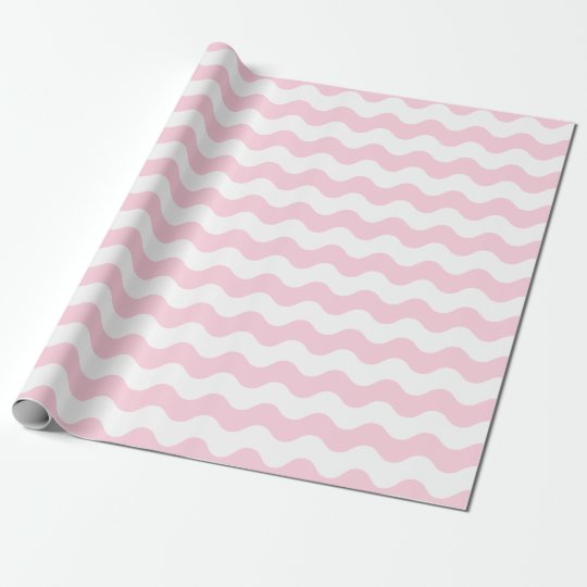 light pink and white waves wrapping paper