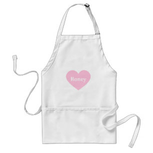 Large Light Pink Heart - Monogram Adult Apron
