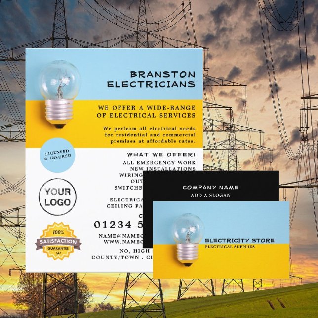 Large Lightbulb, Electrician Advertising Flyer (Creator Uploaded)