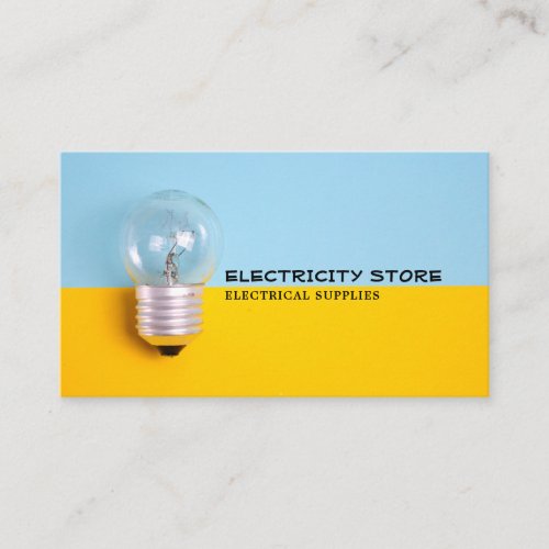 Large Lightbulb Electrician Business Card