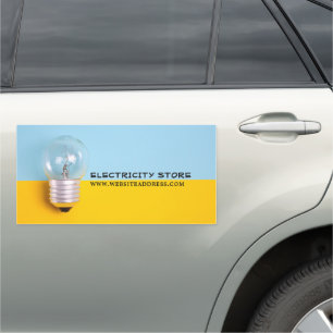 Large Lightbulb, Electrician Car Magnet