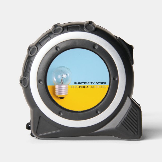Large Lightbulb, Electrician Tape Measure (Front)