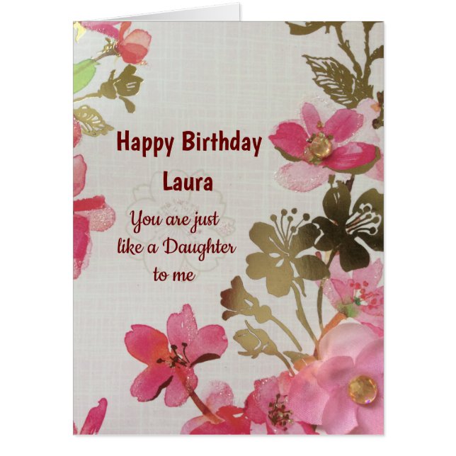 Large Like a Daughter Happy Birthday Card (Front)