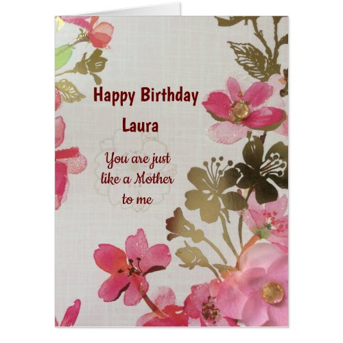 Large Like a Mother to me Birthday Card