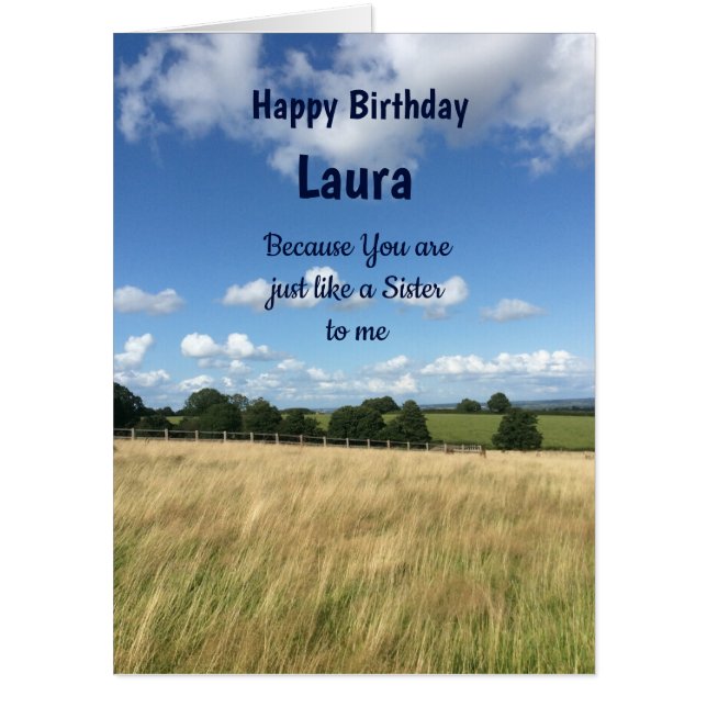 Large Like a Sister Happy Birthday Card (Front)