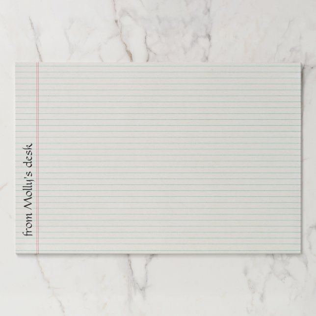Large Lined Notebook Tearaway Paper Pad (Front)