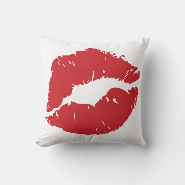 Large lip-print throw pillow. pillow (Front)