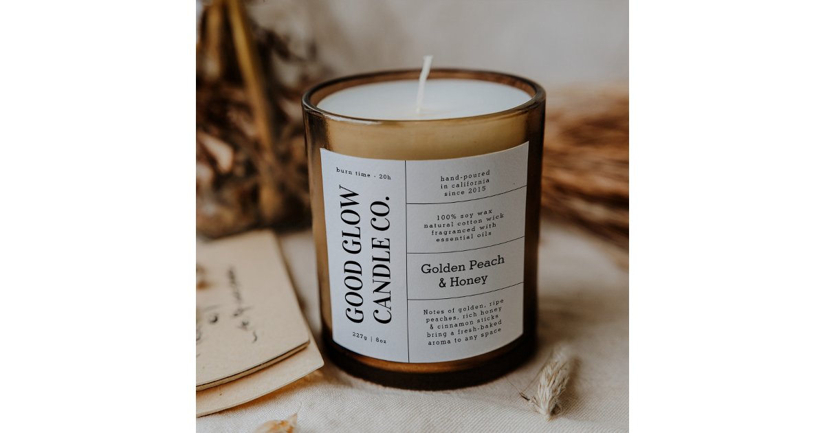 Large Logo Candle Jar Product Label Stickers | Zazzle
