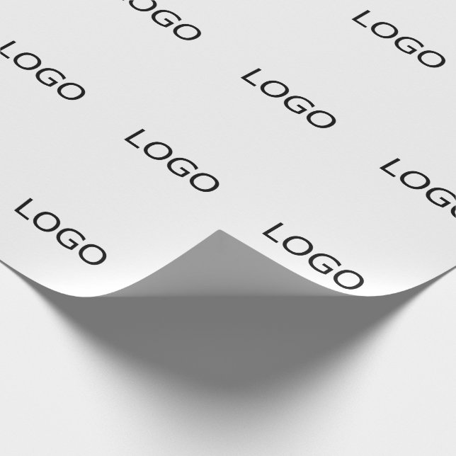 Large Logo Corporate Business White Wrapping Paper (Corner)