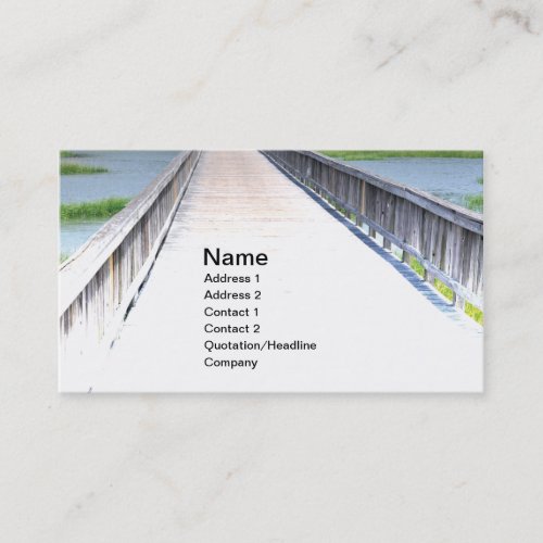 large long outdoor wooden pier business card