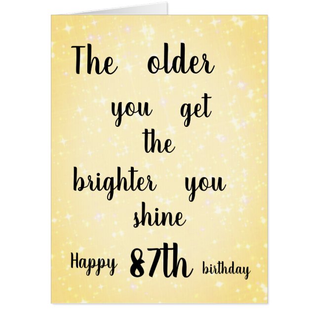 Large Lovely Happy 87th Birthday design Card (Front)