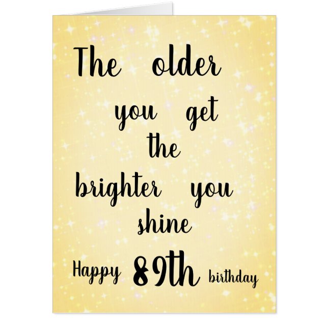 Large Lovely Happy 89th Birthday design Card (Front)