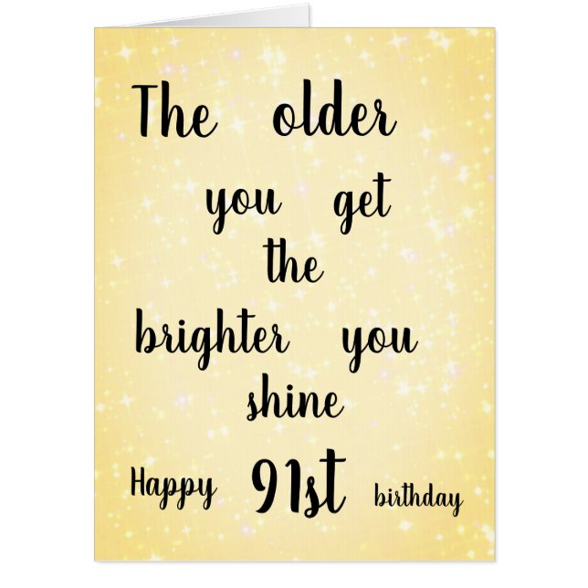 Large Lovely Happy 91st Birthday design Card (Front)