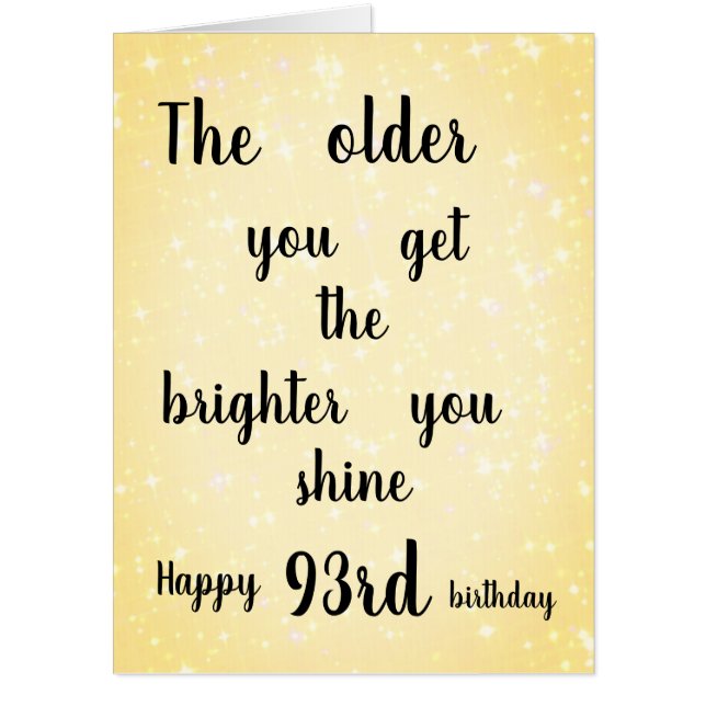 Large Lovely Happy 93rd Birthday design Card (Front)