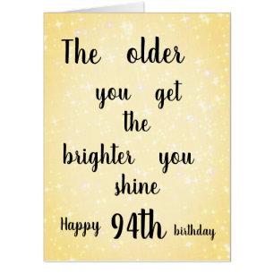 Large Lovely Happy 94th Birthday design Card