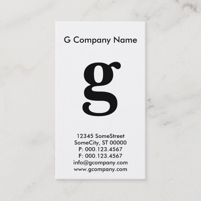 large lower monogram business card (Front)