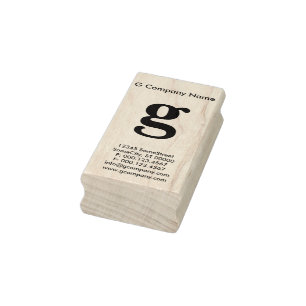 large lower monogram business card rubber stamp
