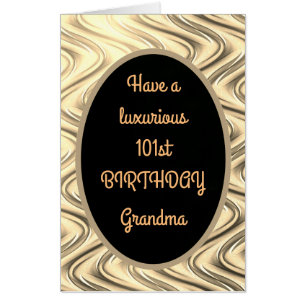 Large Luxury Gold 101st Birthday Grandma Card