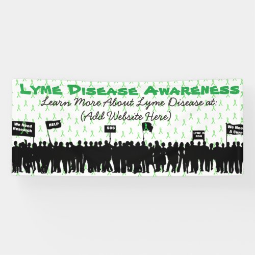 Large Lyme Disease Awareness Protest Sign Banner