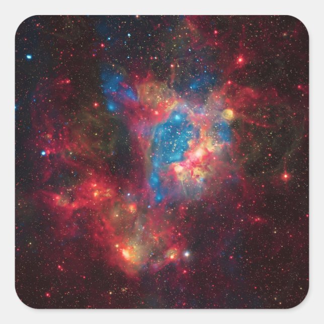 Large Magellanic Cloud Superbubble in Nebula N44 Square Sticker (Front)