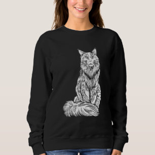 Large Maine Coon Cat With Fluffy Long Coat Sweatshirt