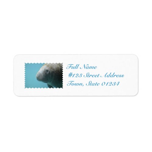 Large Manatee Underwater Label
