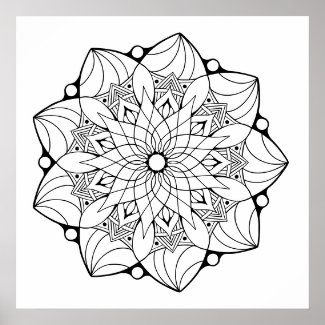 Large Mandala Poster to Color