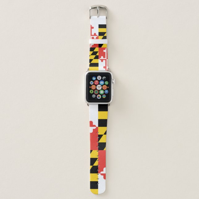 Large Maryland Flag Apple Watch Band (Front)