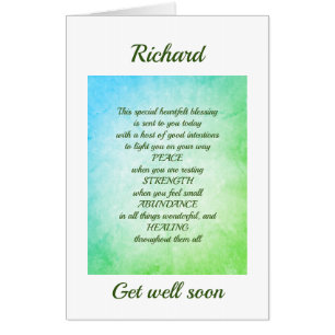 Large masculine vintage design Get Well Card