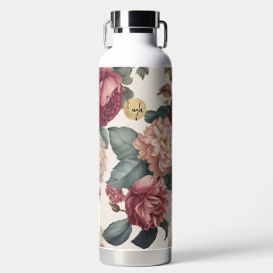 Large Mauve and Pink Peonies Water Bottle