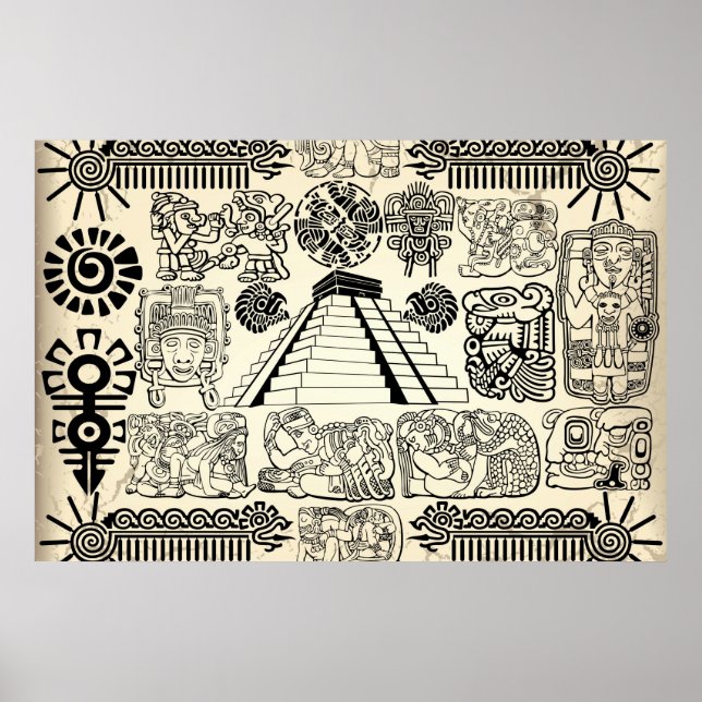Large Mayan Symbols Poster (Front)