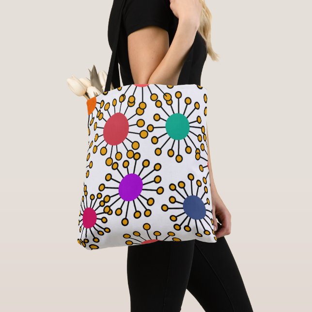 Large MCM Flowers Tote Bag (Close Up)