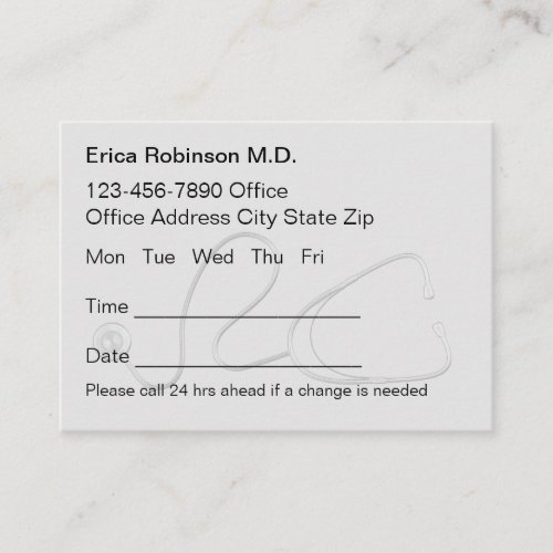 Large Medical Doctor Office Bulk Appointment Cards