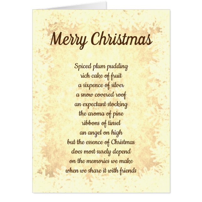 Large Merry Christmas Beautiful Words design Card (Front)