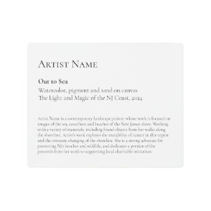 Large Metal Art Gallery Art Exhibit Plaques