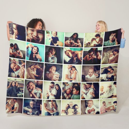 Large Modern 30_Photo Collage Fleece Blanket