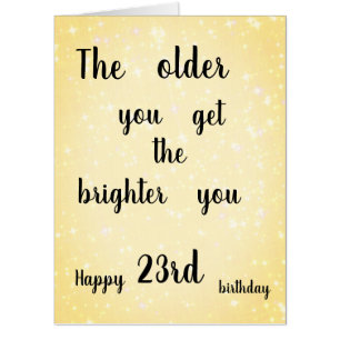 Large modern Happy 23rd Birthday design Card