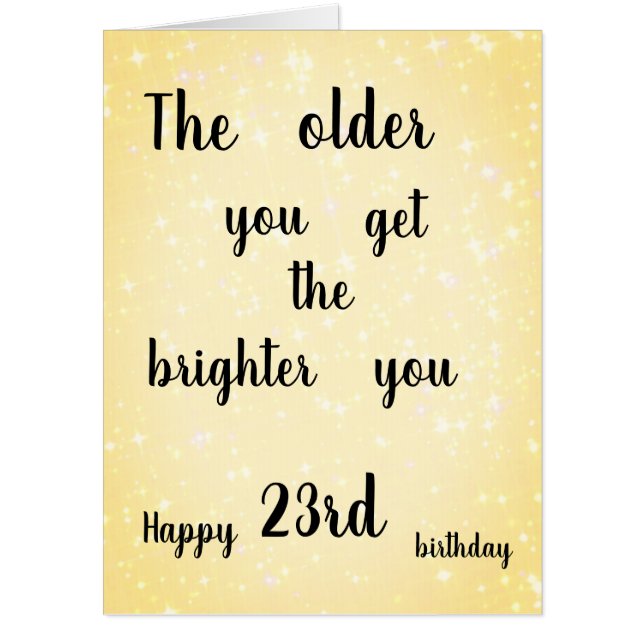 Large modern Happy 23rd Birthday design Card (Front)