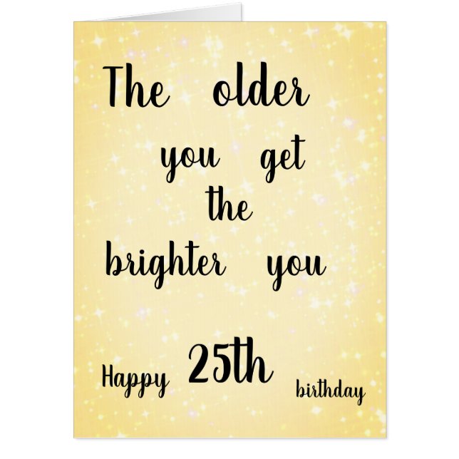Large modern Happy 25th Birthday design Card (Front)