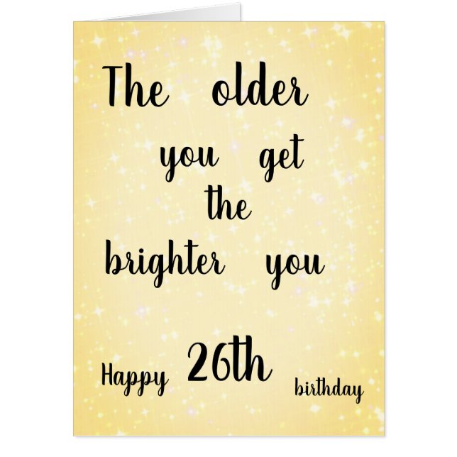 Large modern Happy 26th Birthday design Card (Front)