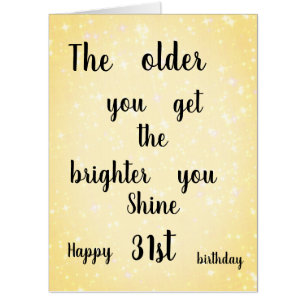 Large modern Happy 31st Birthday design Card