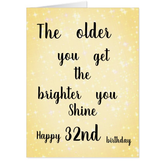 Large modern Happy 32nd Birthday design Card (Front)
