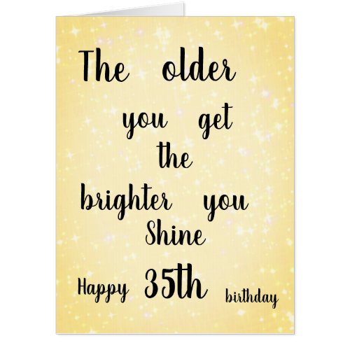 Large modern Happy 35th Birthday design Card