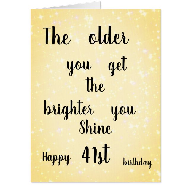 Large modern Happy 41st Birthday design Card (Front)