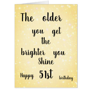 Large modern Happy 51st Birthday design Card